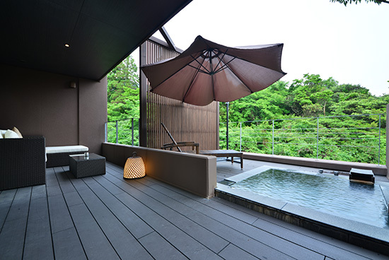 Guest room Open-air Bath at Yama Terrace Bettei Fuku